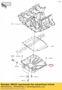 kawasaki 490340031 pan-olie zx600r9f - Onderkant