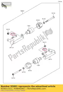 kawasaki 920011522 perno, negro, 10x47 z550-h1 - Lado inferior