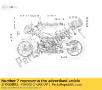 2H000892, Piaggio Group, banda de calcomanía izquierda aprilia tuono v zd4tyh00, zd4tycc1 zd4tyua0 1100 2015 2016, Nuevo