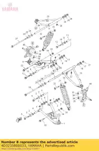 yamaha 4D3235800033 front lower arm comp. (right) - Bottom side