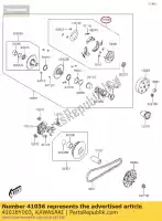 41036Y003, Kawasaki, hub-assy kvf300ccf kawasaki  brute force kvf 300 2012 2013 2015 2016 2017 2018 2020 2021, Nouveau