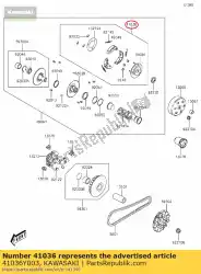 Qui puoi ordinare hub-assy kvf300ccf da Kawasaki , con numero parte 41036Y003: