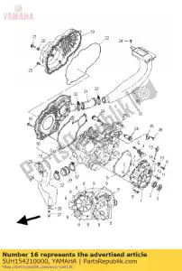 yamaha 5UH154210000 cover, crankcase 2 - Bottom side