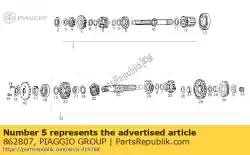 Aqui você pode pedir o pinhão 5¬ primário em Piaggio Group , com o número da peça 862807: