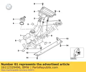 Bmw 16112329496 brandstoftank, zwart - Midden