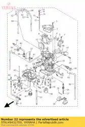 Aquí puede pedir jet, saj (# 100) de Yamaha , con el número de pieza 5TA149432700: