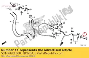 Honda 53166GBFJ60 aperto, l. lidar com - Lado inferior