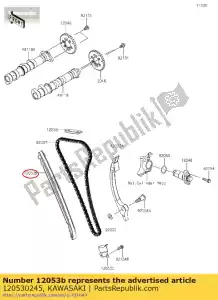 kawasaki 120530245 01 guide-chain,fr - Bottom side