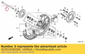 honda 42301KSE000 essieu, rr. roue - La partie au fond