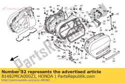 Aqui você pode pedir o moldagem, l. Rr. Alforje em Honda , com o número da peça 81482MCA000ZJ: