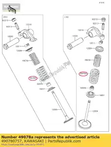 kawasaki 490780757 01 soupape de ressort-moteur - La partie au fond