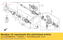 Aquí puede pedir nudillo assy., l. Fr. De Honda , con el número de pieza 51250HN8000: