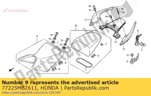 honda 77225MBZ611 conjunto de bloqueio, assento - Lado inferior