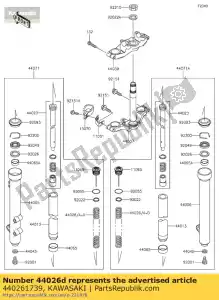 kawasaki 440261739 garfo dianteiro da mola, k = 0 kx65-a3 - Lado inferior