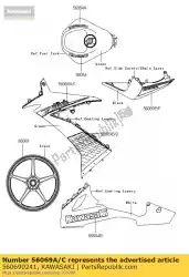 Qui puoi ordinare modello, lato cofano, tomaia zx100 da Kawasaki , con numero parte 560690241: