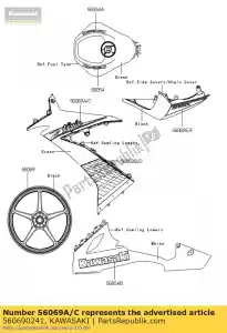 kawasaki 560690241 modello, lato cofano, tomaia zx100 - Il fondo