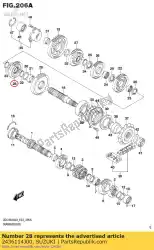 Here you can order the gear,6th driven from Suzuki, with part number 2436114J00: