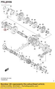 suzuki 2436114J00 gear,6th driven - Bottom side