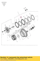 Here you can order the disk, clutch, friction from Triumph, with part number T1171001: