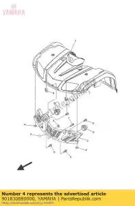 yamaha 901830880000 nut, spring - Bottom side