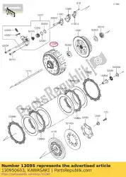 Aquí puede pedir 01 carcasa-comp-embrague de Kawasaki , con el número de pieza 130950603: