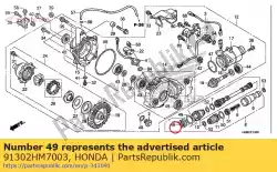 Aqui você pode pedir o selo a, borracha em Honda , com o número da peça 91302HM7003: