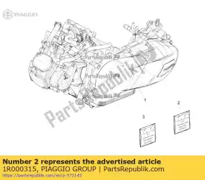 Piaggio Group 1R000315 kit de junta do cilindro - Lado inferior