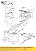36001015127H, Kawasaki, strona ok?adki, lewa, góra ebo + lo kawasaki kx  f kx250f 250 , Nowy