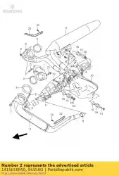 pijp comp, exh r van Suzuki, met onderdeel nummer 1415010FA0, bestel je hier online: