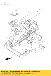 suzuki 1415010FA0 pijp comp, exh r - Onderkant