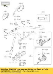 Here you can order the mirror-assy,rh from Kawasaki, with part number 560010208: