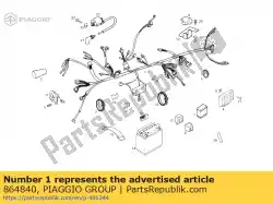 Aquí puede pedir sistema eléctrico de Piaggio Group , con el número de pieza 864840: