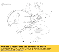 Aprilia 00H02500272, Parafuso 8m125x90, OEM: Aprilia 00H02500272