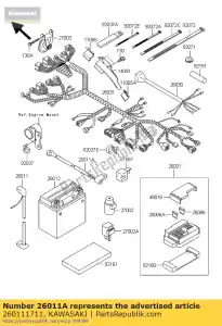 kawasaki 260111711 câble, batterie (-) ej650-a1 - La partie au fond