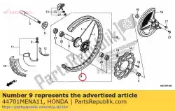 rand, fr. Wiel (21x1. 60) van Honda, met onderdeel nummer 44701MENA11, bestel je hier online: