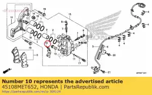 Honda 45108MET652 ressort, coussin - La partie au fond