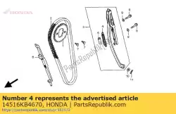 Aqui você pode pedir o mola, tensor de corrente de came em Honda , com o número da peça 14516KB4670: