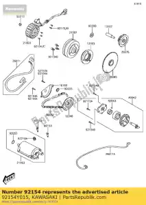 kawasaki 92154Y015 perno, hexagonal, 5x32 kvf300ccf - Lado inferior