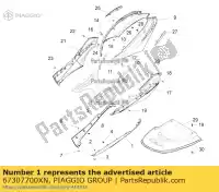 67307700XN, Piaggio Group, tampa do spoiler esquerdo     , Novo