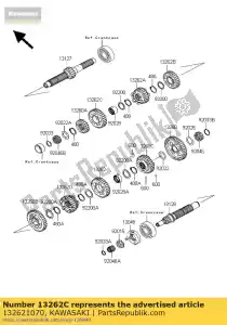 kawasaki 132621070 gear,input 5th,32t vn1600-a1 - Bottom side