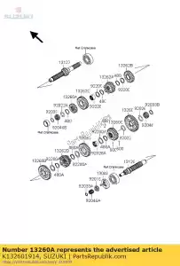 suzuki K132601914 gear,input 2nd, - Bottom side