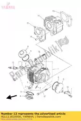 pakking, cilinderkop 1 van Yamaha, met onderdeel nummer 4GL111810000, bestel je hier online: