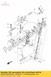 Here you can order the holder, brake hose from Yamaha, with part number 2WDF58870000: