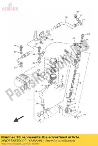 yamaha 2WDF58870000 soporte, manguera de freno - Lado inferior