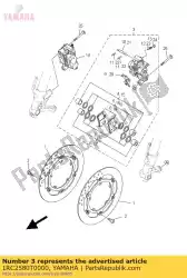 Ici, vous pouvez commander le étrier (gauche) auprès de Yamaha , avec le numéro de pièce 1RC2580T0000: