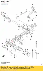 suzuki 2531212K00 espaciador, soporte de leva de cambio de marchas - Lado inferior