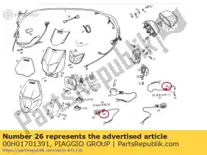 Piaggio Group 00H01701391 luz do pisca-pisca traseira esquerda - Lado inferior