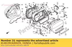 Qui puoi ordinare stampaggio, l. Bisaccia laterale da Honda , con numero parte 81481MCA000ZR: