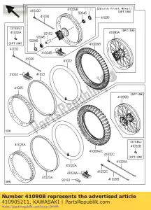 kawasaki 410905211 wheel,rr,1.85x19,alum ni kx250 - Bottom side