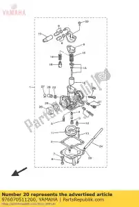 yamaha 976070511200 vis, tête cylindrique avec rondelle - La partie au fond